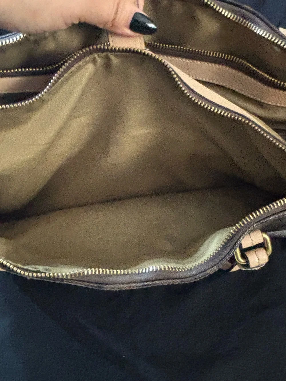 Coach diaper bag Brown Signature Tote with Tan Trim